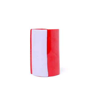 Four Lines Vase - Matt Coral, Lilac