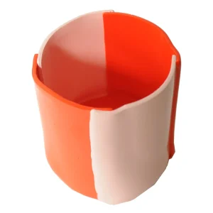 Four Lines Vase - Matt Orange, Matt Pink