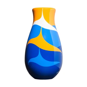 HUNAN-SEOUL 2/3 Vase - Turquoise, Blue, Yellow And White