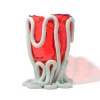 Indian Summer Vase - Clear Red And Matt Aqua