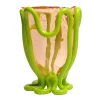 Indian Summer Vase - Clear Pink And Matt Lime