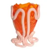 Indian Summer Vase - Clear Orange And Matt Pastel Pink
