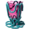 Indian Summer Vase - Clear Light Fuchsia And Matt Ocean