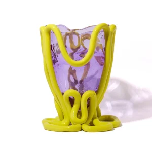 Indian Summer Vase - Clear Lilac And Matt Fluo Yellow