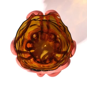 Indian Summer Vase - Clear Amber, Matt Dark Salmon