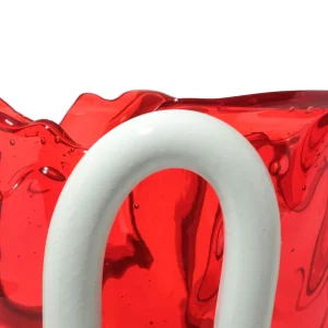 Indian Summer Vase - Clear Red And Matt Aqua