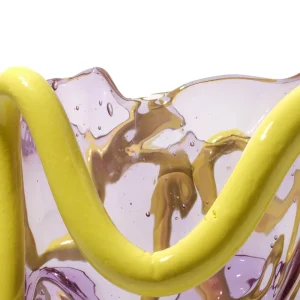 Indian Summer Vase - Clear Lilac And Matt Fluo Yellow