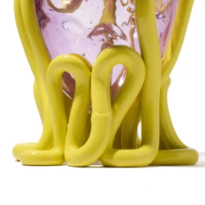 Indian Summer Vase - Clear Lilac And Matt Fluo Yellow