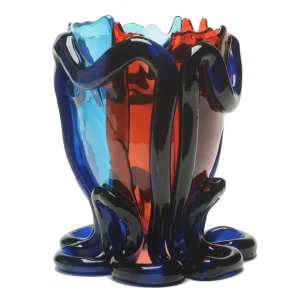 Indian Summer Vase Extra Colour - Clear Blue, Dark Ruby, Blue