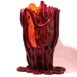 Indian Summer Vase Extra Colour - Clear Fuchsia, Orange, Matt Bordeaux