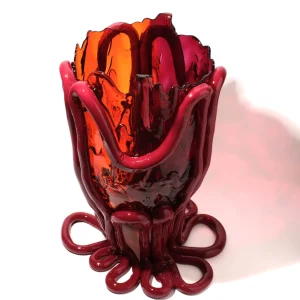 Indian Summer Vase Extra Colour - Clear Fuchsia, Orange, Matt Bordeaux