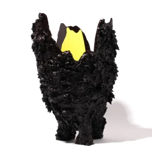 Lava Vase - Matt Aubergine And Matt Fluo Yellow