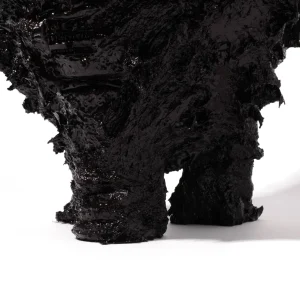 Lava Vase - Matt Aubergine And Matt Fluo Yellow