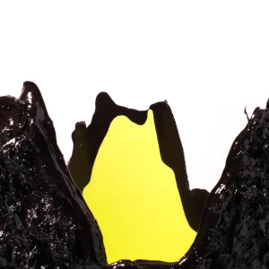 Lava Vase - Matt Aubergine And Matt Fluo Yellow