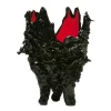 Lava Vase - Matt Black, Red
