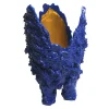 Lava Vase - Matt Blue And Gold