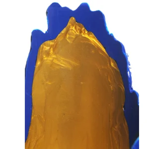 Lava Vase - Matt Blue And Gold