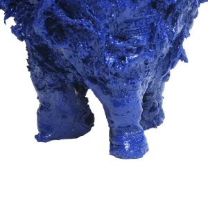 Lava Vase - Matt Blue And Gold