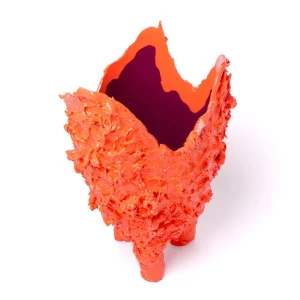Lava Vase - Matt Pastel Orange, Cherry