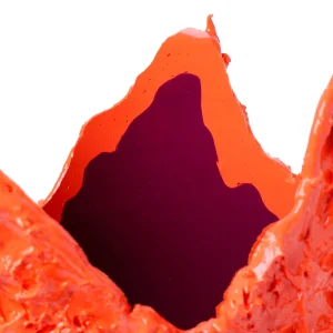 Lava Vase - Matt Pastel Orange, Cherry