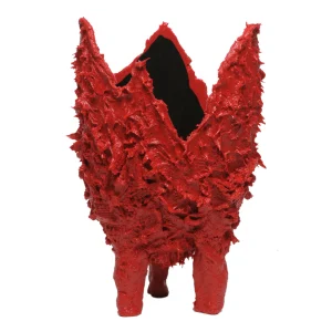 Lava Vase - Matt Red, Black