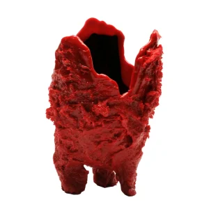 Lava Vase - Matt Red, Black