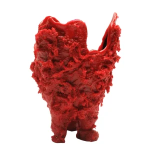 Lava Vase - Matt Red, Black