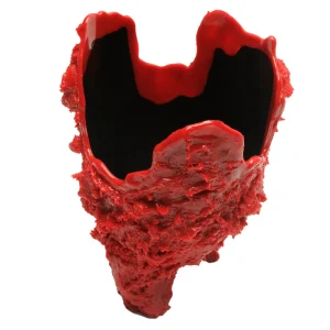 Lava Vase - Matt Red, Black