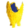 Lava Vase - Matt Yellow And Blue