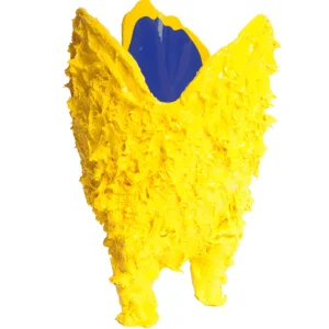 Lava Vase - Matt Yellow And Blue
