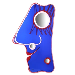 Look At Me Mirror - Clear Blue, Matt Red And Pink
