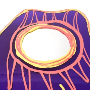 Look At Me Mirror - Clear Purple, Matt Dark Salmon And Matt Pastel Yellow