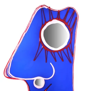 Look At Me Mirror - Clear Blue, Matt Red And Pink