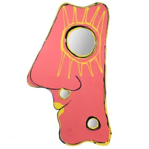 Look At Me Mirror - Matt Dark Salmon, Clear Blue And Matt Lemon