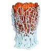 Medusa Vase - Clear Dark Ruby And Matt Pastel Blue