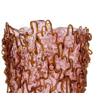 Medusa Vase - Clear Pink And Clear Brown