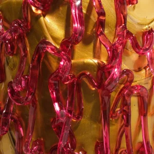 Medusa Vase - Gold, Clear Fuchsia