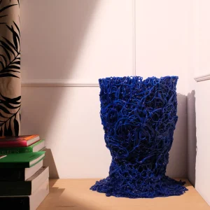 Moss Vase - Clear Blue, Matt Blue And Matt Fuchsia