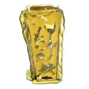 Mulato Vase - Clear Yellow, Light Green Leather