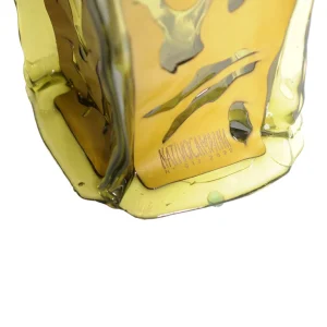 Mulato Vase - Clear Yellow, Light Green Leather