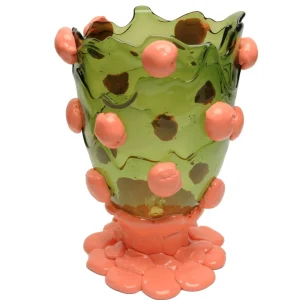 Nugget Vase - Bottle Green, Dark Salmon