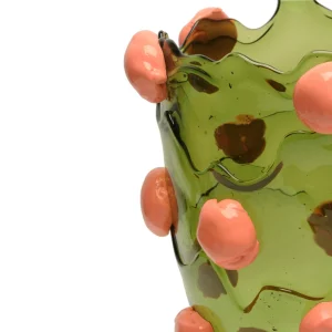 Nugget Vase - Bottle Green, Dark Salmon