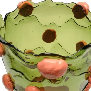 Nugget Vase - Bottle Green, Dark Salmon