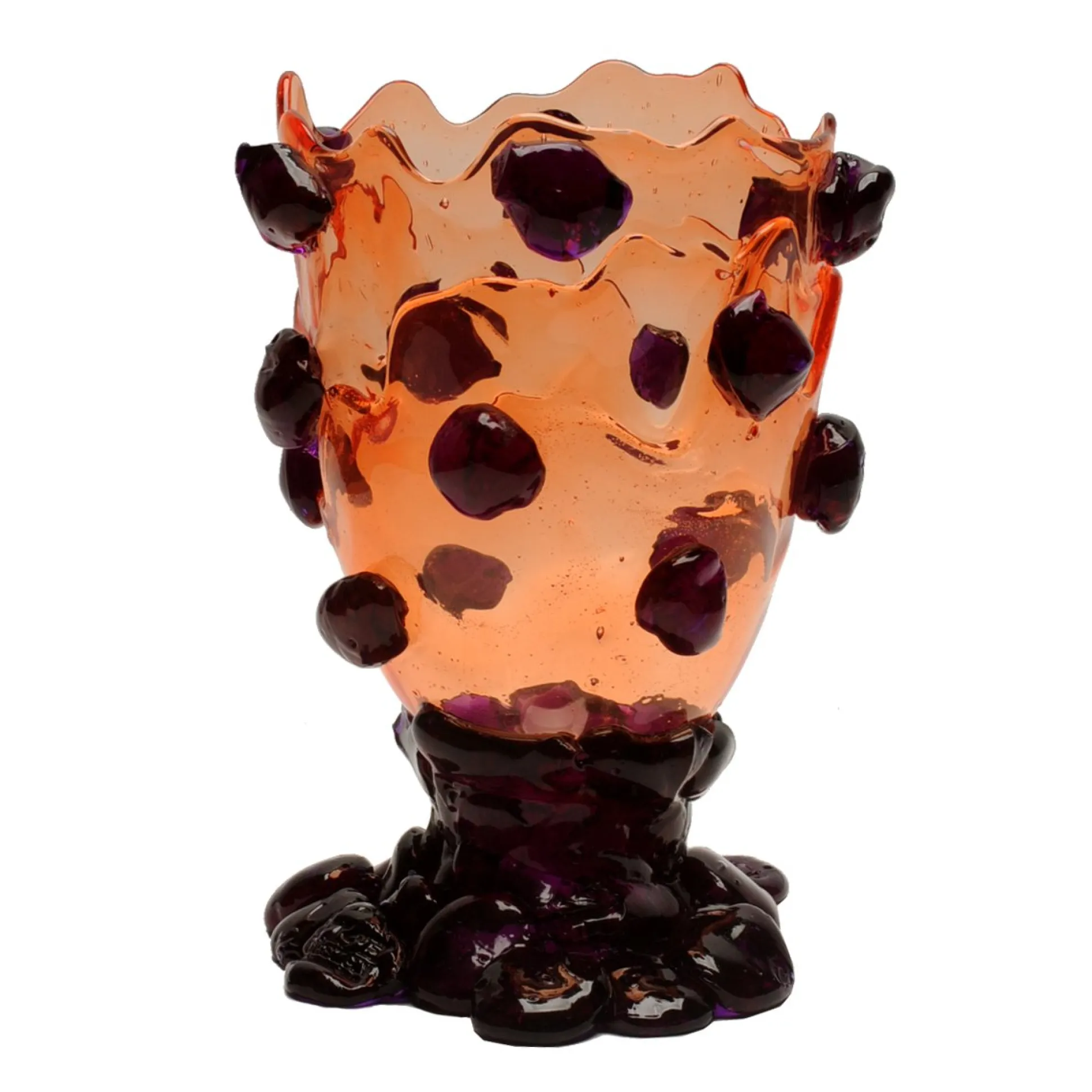 nugget_vase__clear_ruby_p_0.webp Nugget Vase - Clear Ruby, Purple