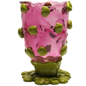 Nugget Vase - Light Fuchsia, Dust Green