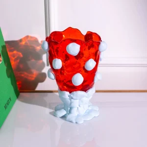 Nugget Vase - Red, Pastel Blue