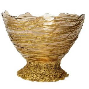 Ogiva Vase - Clear And Gold