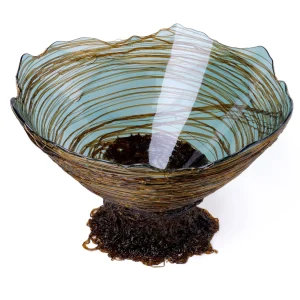Ogiva Vase - Clear Aqua, Brown