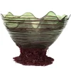 Ogiva Vase - Clear Bottle Green And Matt Aubergine