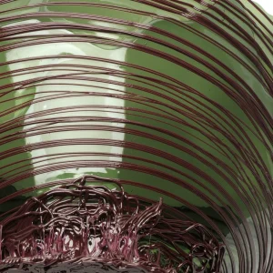 Ogiva Vase - Clear Bottle Green And Matt Aubergine
